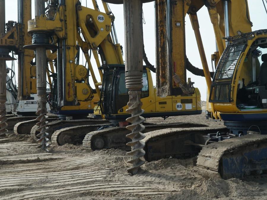 Close up of Keller's piling rigs