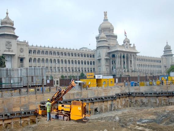 First U turn inclined anchors at Bangalore metro rail