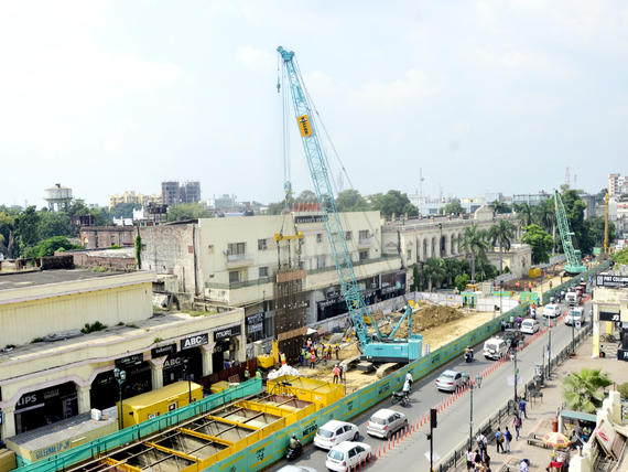 Dwall construction for an underground Metro station