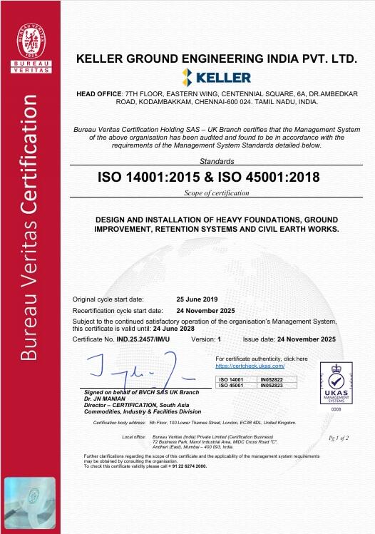 ISO Certificate 14001 and 45001